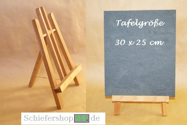 Schiefertafel 25 x 30 cm mit Holz-Staffelei