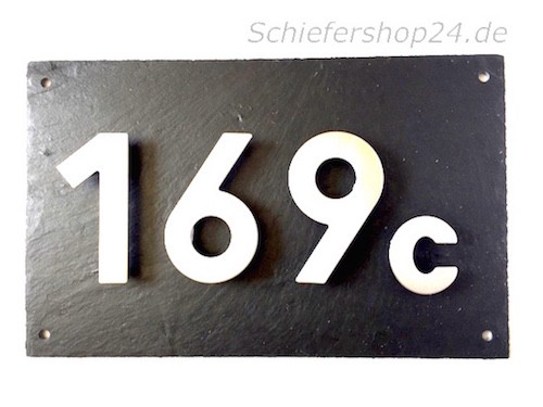 Schieferplatte mit Hausnummer - 4 stellig