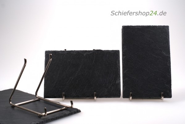 Schiefertafel mit Metallaufsteller