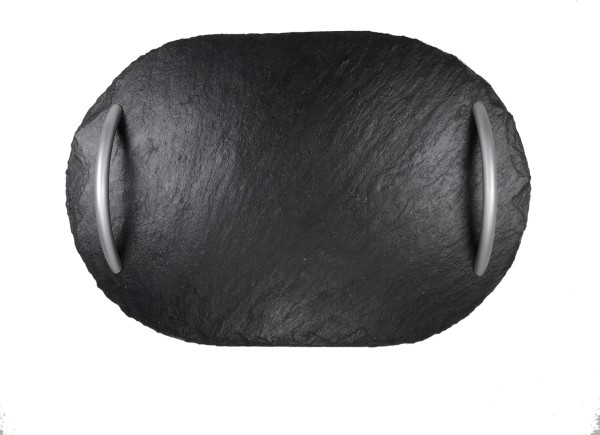 Schieferplatte Oval mit Griff 30x60 cm