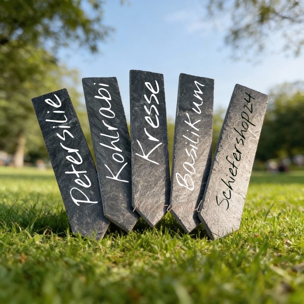 Schiefer Pflanzenstecker (5er Set) für Kräutergarten o. Beet