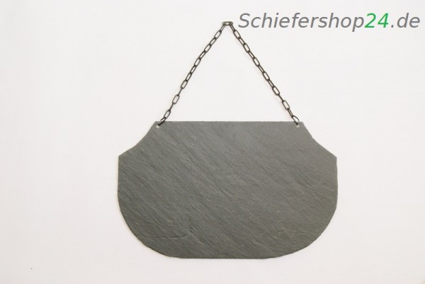 Schieferplatte Wandtafel 25 x 40 cm mit gestutzen und abgerundeten Ecken