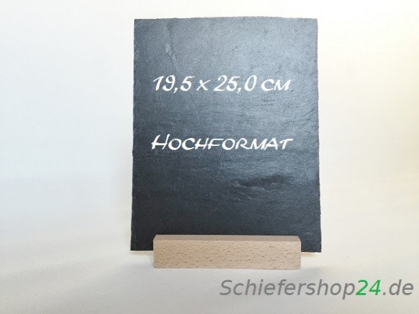 Schiefertafel 195 x 250 mm mit Holzsockel