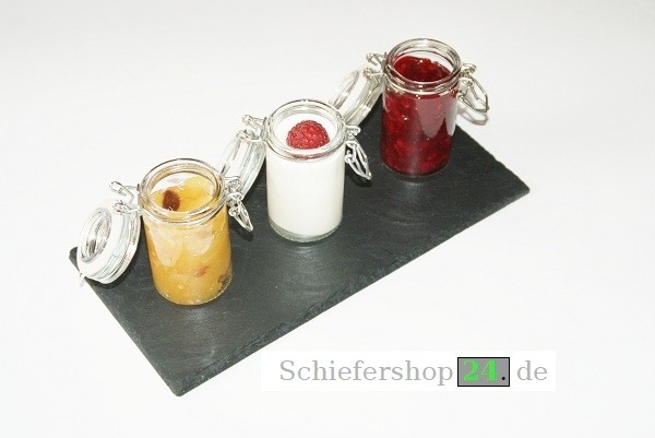 Schieferplatte als Anstell-,Dessert-Platte 14,5 x 30 cm