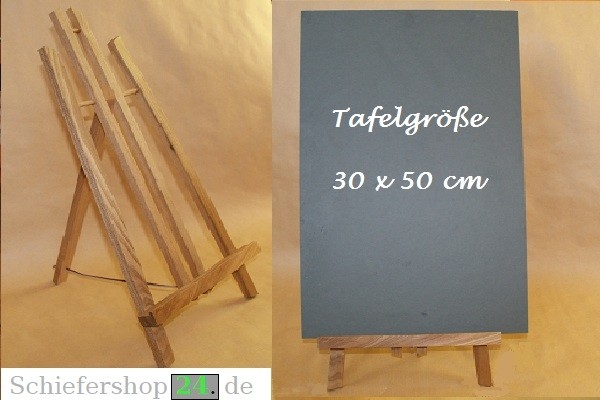 Schiefertafel 30 x 50 cm mit Holz-Staffelei