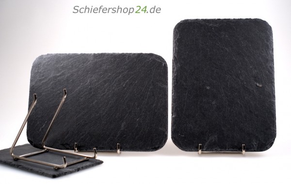 Schiefertafel 14,8 x 20 cm mit Metallaufsteller