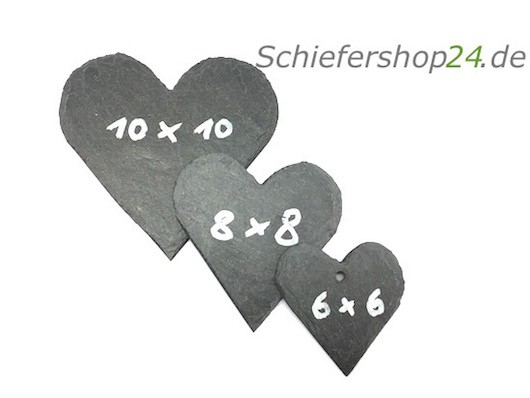 Schieferherzen in unterschiedlichen Größen