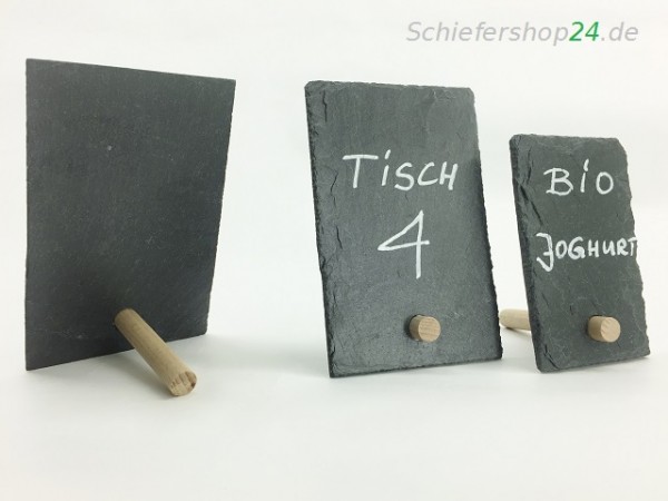 Tischkärtchen Schieferplatte mit Rundholz