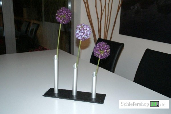 Schiefer Deko-Vase, Trio
