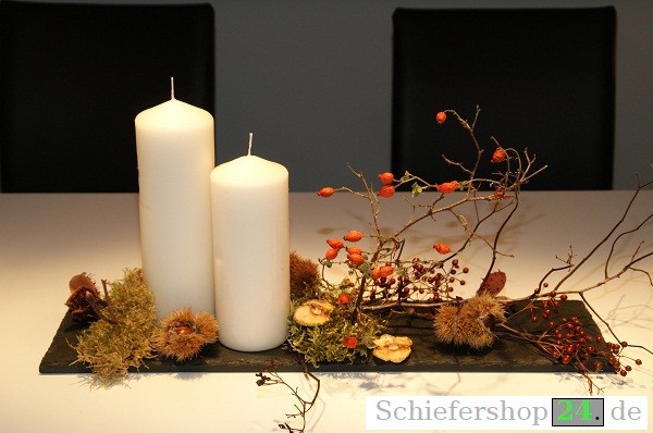 Schieferplatte als Dekotablett